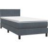Box spring postel s matrací a LED 80x210 cm samet [3317050] (Barva Tmavě šedá)