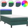 Box spring postel s matrací a LED 80x210 cm samet [3317050] (Barva Tmavě šedá)