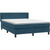 Box spring postel s matrací 140x220 cm samet [3317989] (Barva Tmavě moddrá)
