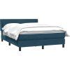 Box spring postel s matrací 140x220 cm samet [3317989] (Barva Tmavě moddrá)