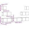7dílný set TV skříněk dřevotříska [3078818] (Barva Černá)