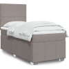 Box spring postel s matrací 90x190 cm textil [3293816] (Barva Světle šedá)