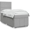 Box spring postel s matrací 90x190 cm textil [3293816] (Barva Světle šedá)