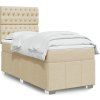 Box spring postel s matrací 90x190 cm textil [3293835] (Barva Krémová)