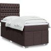 Box spring postel s matrací 100 x 200 cm textil [3291589] (Barva Tmavě hnědá)