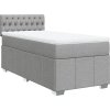Box spring postel s matrací 100 x 200 cm textil [3286986] (Barva Světle šedá)