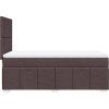 Box spring postel s matrací 100 x 200 cm textil [3293875] (Barva Tmavě hnědá)