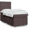 Box spring postel s matrací 100 x 200 cm textil [3293875] (Barva Tmavě hnědá)