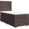 Box spring postel s matrací 100 x 200 cm textil [3293875] (Barva Tmavě hnědá)