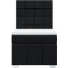 Box spring postel s matrací 100 x 200 cm textil [3293880] (Barva Tmavě šedá)