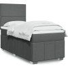 Box spring postel s matrací 100 x 200 cm textil [3291575] (Barva Tmavě hnědá)