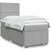 Box spring postel s matrací 100 x 200 cm textil [3291575] (Barva Tmavě hnědá)