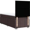 Box spring postel s matrací 100 x 200 cm textil [3291575] (Barva Tmavě hnědá)