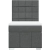 Box spring postel s matrací 100 x 200 cm textil [3291580] (Barva Tmavě šedá)