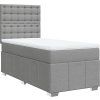 Box spring postel s matrací 100 x 200 cm textil [3291594] (Barva Tmavě šedá)