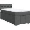 Box spring postel s matrací 90x190 cm textil [3286931] (Barva Tmavě šedá)