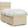 Box spring postel s matrací 90x190 cm textil [3291535] (Barva Krémová)