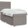Box spring postel s matrací 90x190 cm textil [3291523] (Barva Světle šedá)