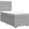 Box spring postel s matrací 90x190 cm textil [3291523] (Barva Světle šedá)
