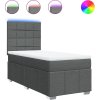 Box spring postel s matrací 90x190 cm textil [3293823] (Barva Světle šedá)