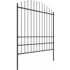 Zahradní plot s kopím nahoře ocelový 359 x 200 cm [277749] (Barva Černá)