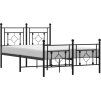 Kovový rám postele s hlavovým a nožním čelem 120 x 200 cm [374355] (Barva Černá)