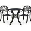3dílný bistro set litý hliník [3070572] (Barva Černá)