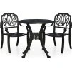 3dílný bistro set litý hliník [3070572] (Barva Černá)