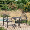 3dílný bistro set litý hliník [3070572] (Barva Černá)