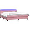 Box spring postel s matrací a LED černá 180x220 cm [3317233] (Barva Tmavě moddrá)