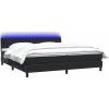 Box spring postel s matrací a LED černá 180x220 cm [3317233] (Barva Tmavě moddrá)