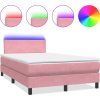 Box spring postel s matrací a LED 120x220 cm samet [3316733] (Barva Černá)