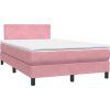 Box spring postel s matrací a LED 120x220 cm samet [3316733] (Barva Černá)