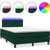 Box spring postel s matrací a LED 120x220 cm samet [3316733] (Barva Černá)