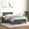 Box spring postel s matrací a LED 120x220 cm samet [3316733] (Barva Černá)