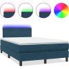 Box spring postel s matrací a LED 120x220 cm samet [3316733] (Barva Černá)