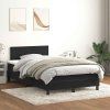 Box spring postel s matrací a LED 120x220 cm samet [3316733] (Barva Černá)