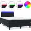 Box spring postel s matrací a LED 120x220 cm samet [3316733] (Barva Černá)
