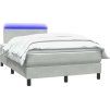 Box spring postel s matrací a LED 120x220 cm samet [3316733] (Barva Černá)