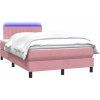 Box spring postel s matrací a LED 120x220 cm samet [3317115] (Barva Světle šedá)