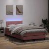 Box spring postel s matrací a LED 120x220 cm samet [3317115] (Barva Světle šedá)