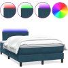 Box spring postel s matrací a LED 120x220 cm samet [3317115] (Barva Světle šedá)