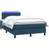 Box spring postel s matrací a LED 120x220 cm samet [3317115] (Barva Světle šedá)
