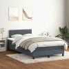 Box spring postel s matrací a LED 120x220 cm samet [3317115] (Barva Světle šedá)