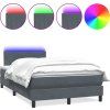 Box spring postel s matrací a LED 120x220 cm samet [3317115] (Barva Světle šedá)