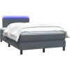 Box spring postel s matrací a LED 120x220 cm samet [3317115] (Barva Světle šedá)
