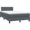 Box spring postel s matrací a LED 120x220 cm samet [3317115] (Barva Světle šedá)
