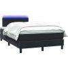 Box spring postel s matrací a LED 120x220 cm samet [3317115] (Barva Světle šedá)