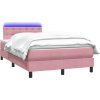 Box spring postel s matrací a LED 120x220 cm samet [3317309] (Barva Černá)