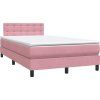 Box spring postel s matrací a LED 120x220 cm samet [3317309] (Barva Černá)
